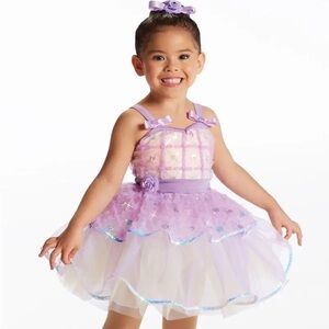 WEISSMAN EUC Believe in Your Dream 17026 Floral Sequin Ballet Costume Tutu Dress